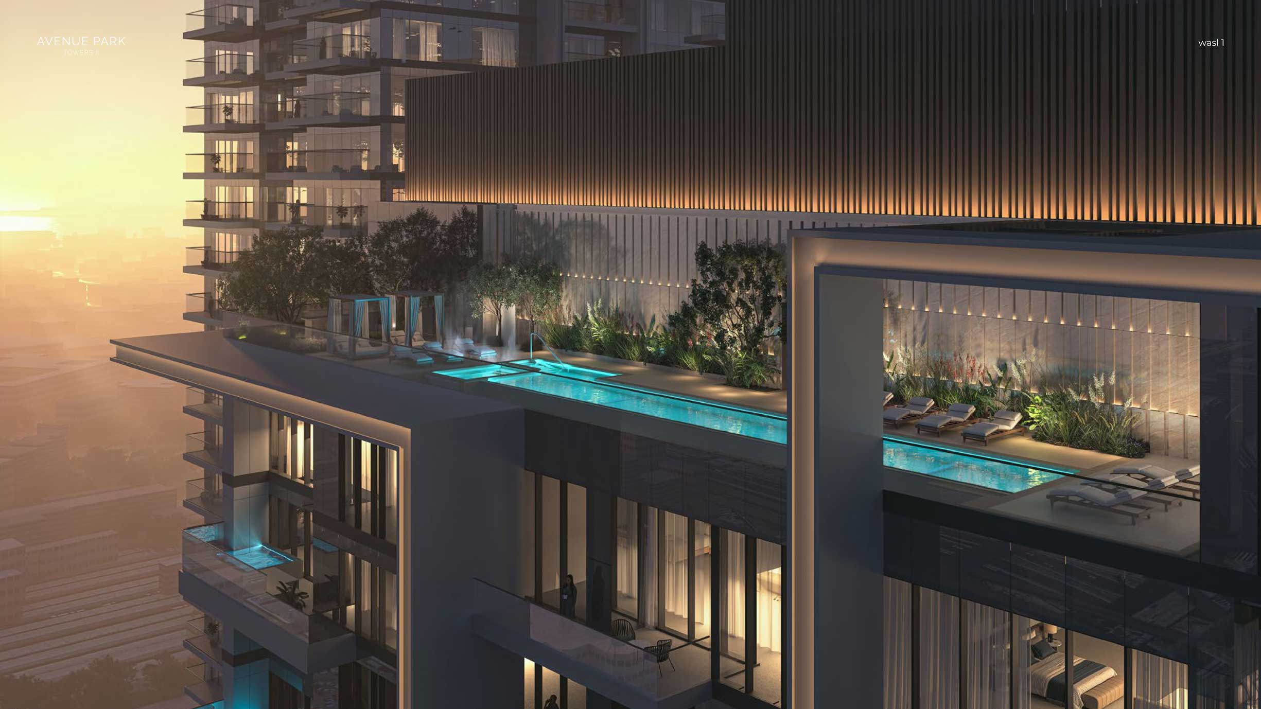 Avenue Parks tower II at Wasl 1